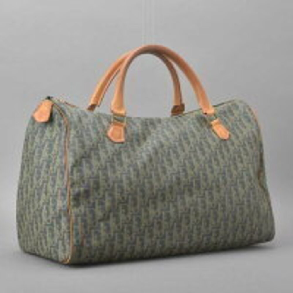 Extremely Rare Christian Dior Trotter Boston Bag Leather Gray All Over Travel ag - Picture 3 of 10